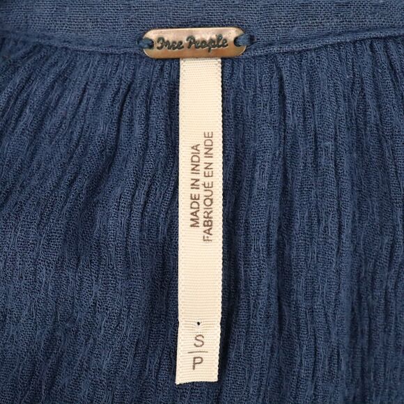 Free People Dress Womens Small Blue Rayon Babydoll Swing Trapeze Pullover - Picture 3 of 15